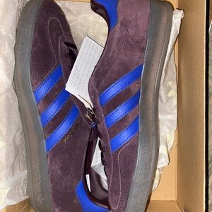 BNIB Adidas Originals Gazelle Indoor Violet Suede Blue Stripes US Mens Size 12